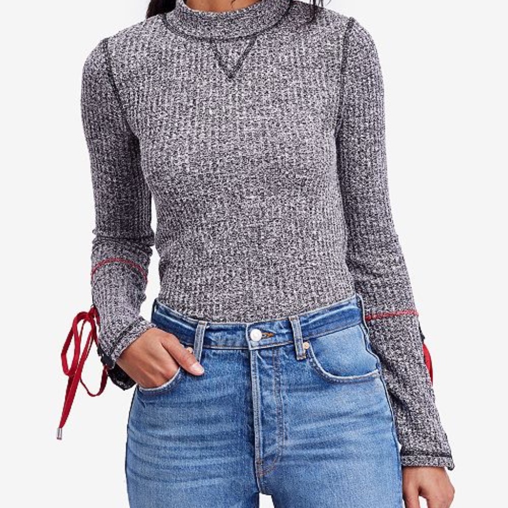 Free People Lace Up Sweater